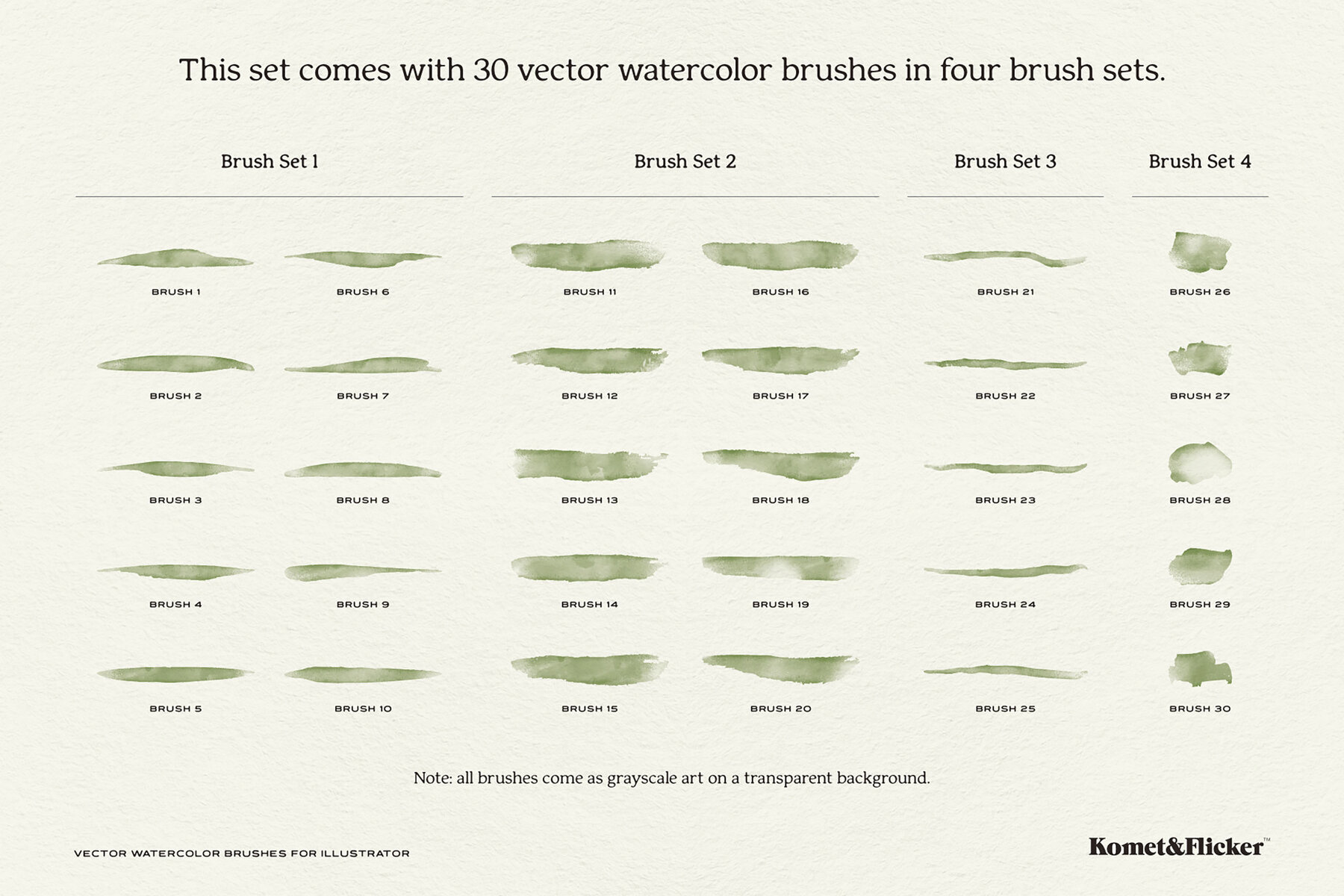 Vector Watercolor Brushes for Illustrator 3