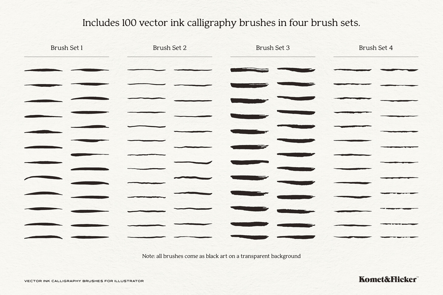 Vector Ink Calligraphy Brushes for Illustrator 3