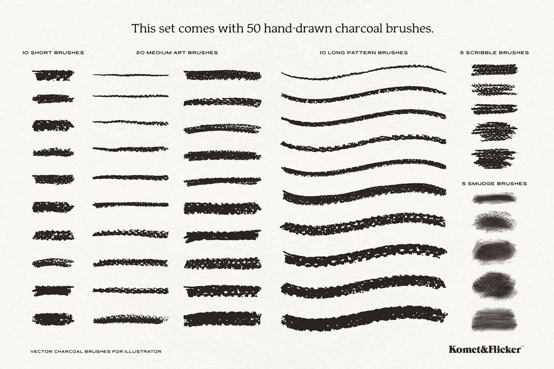 Vector Charcoal Brushes for Illustrator 2