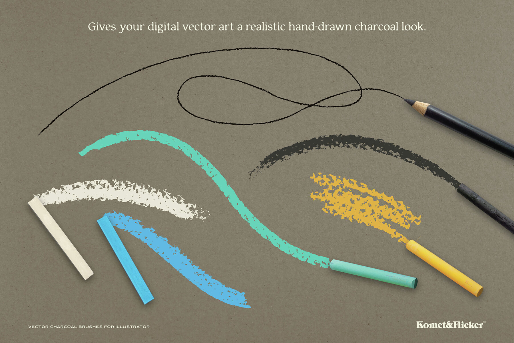 Vector Charcoal Brushes for Illustrator 3