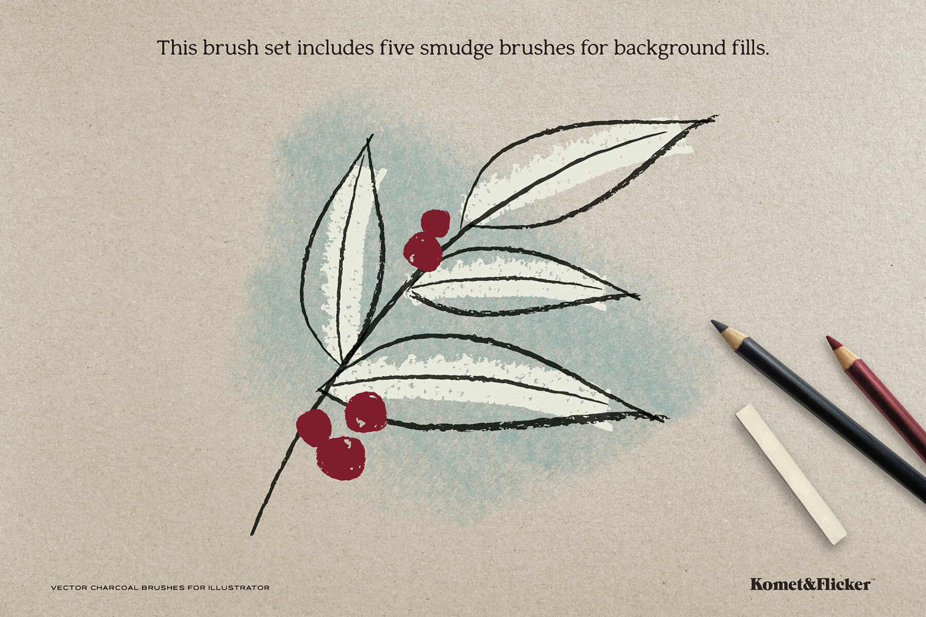 Vector Charcoal Brushes for Illustrator 5