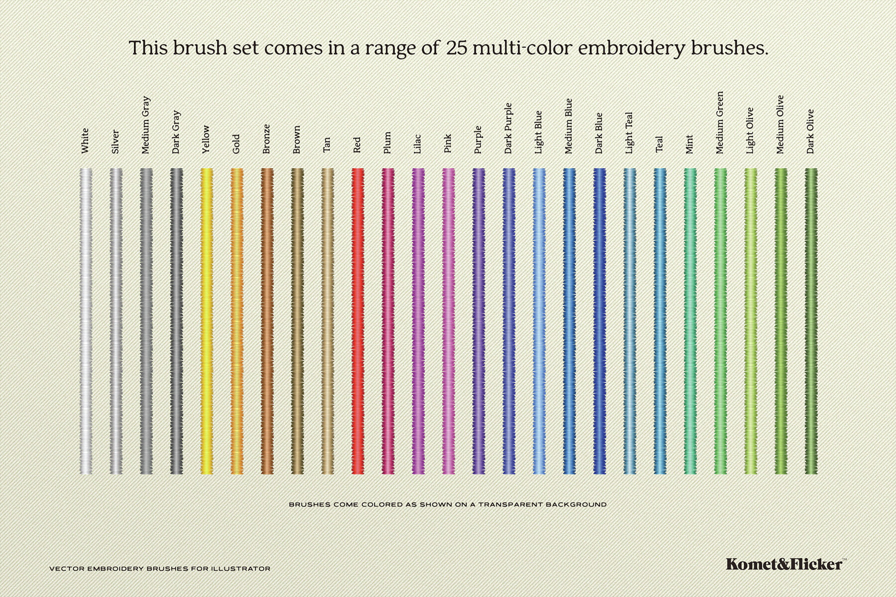 Vector Embroidery Brushes for Illustrator 2
