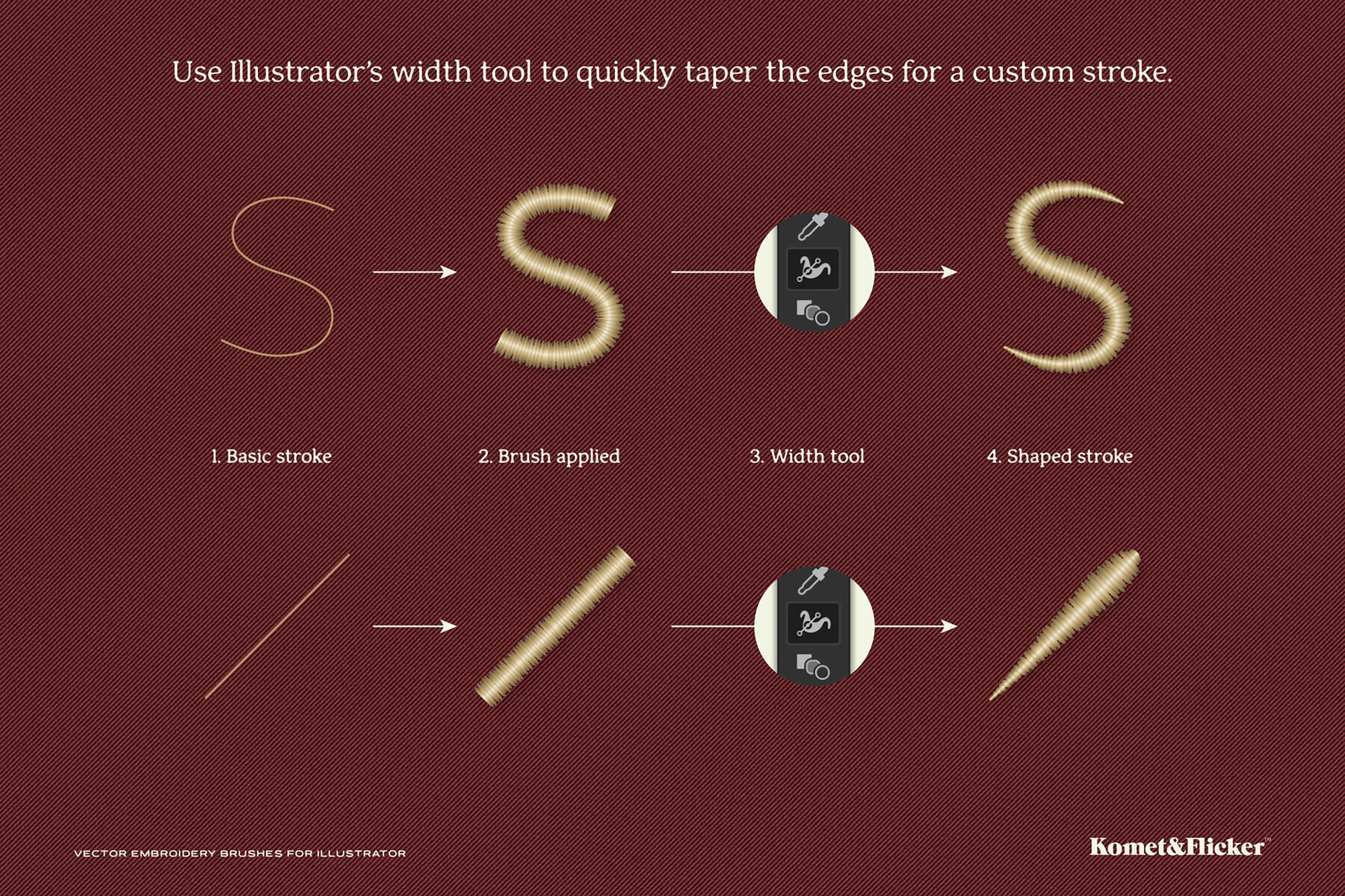 Vector Embroidery Brushes for Illustrator 12