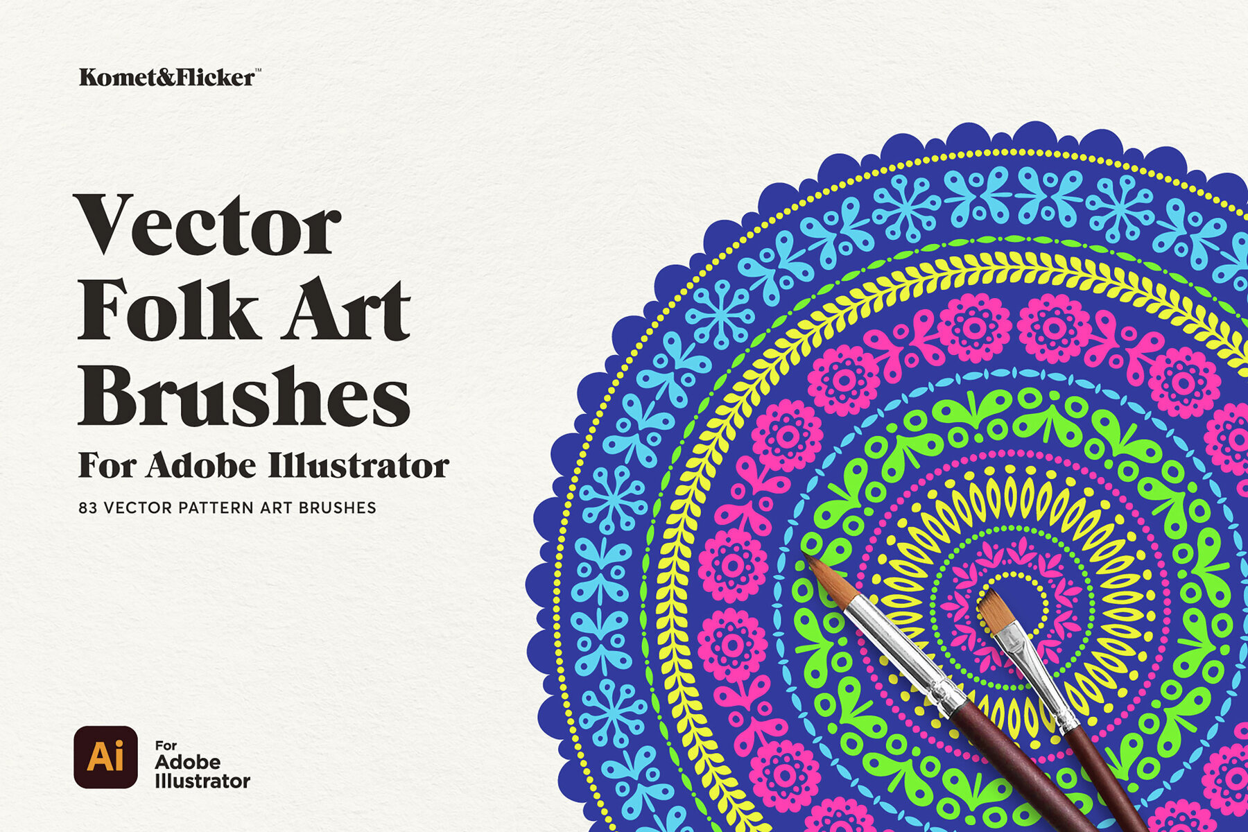 Vector Folk Art Brushes for Illustrator 1