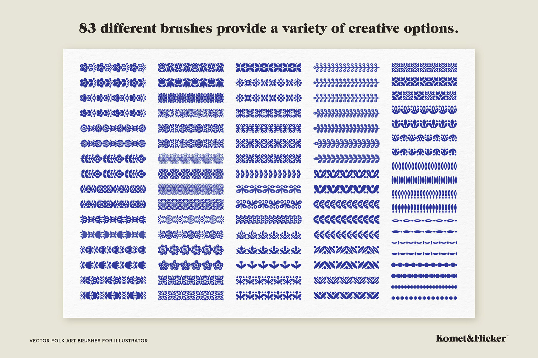 Vector Folk Art Brushes for Illustrator 2