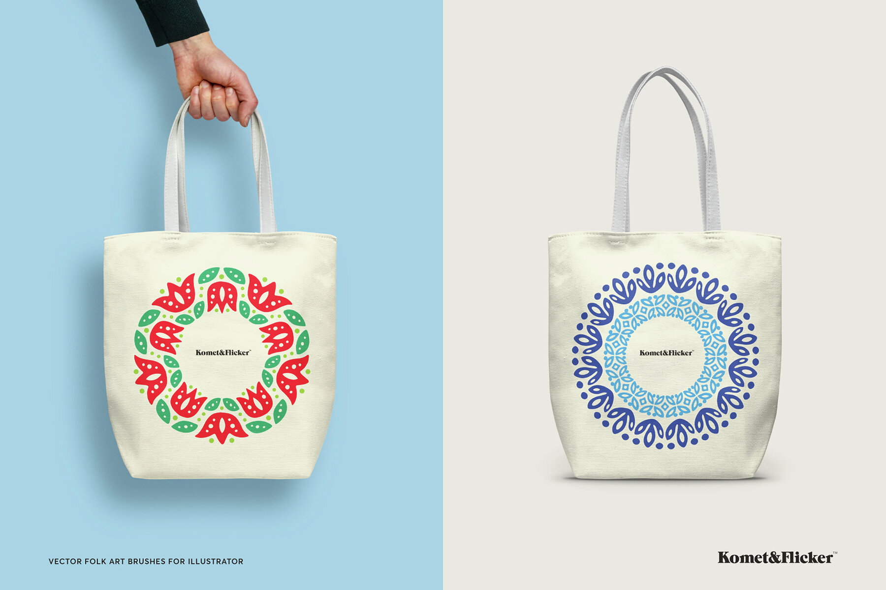 Vector Folk Art Brushes for Illustrator 10