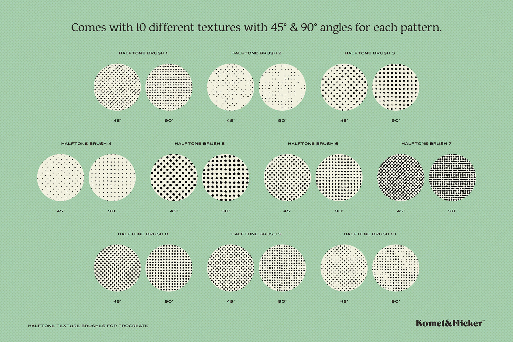 Halftone Texture Brushes for Procreate 3