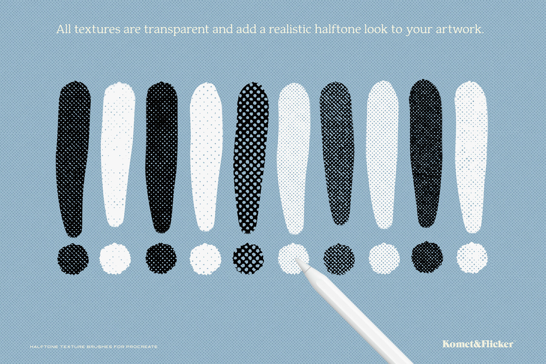 Halftone Texture Brushes for Procreate 5