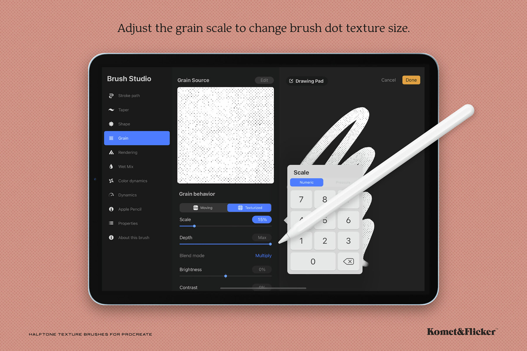 Halftone Texture Brushes for Procreate 9
