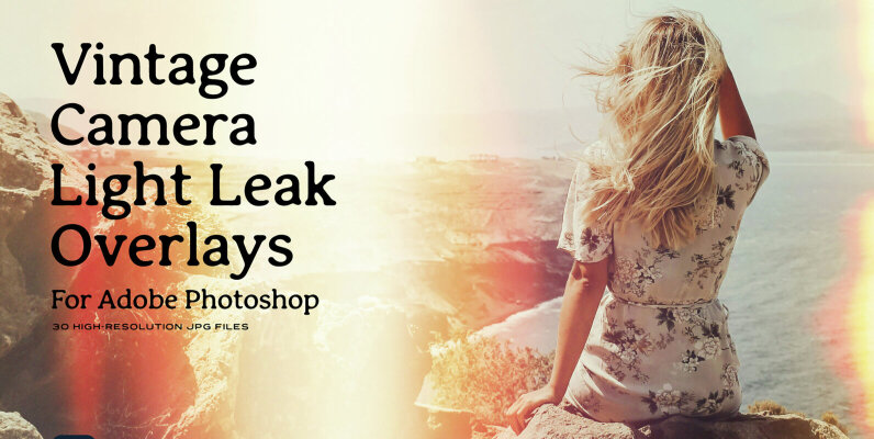 Vintage Camera Light Leak Overlays for Photoshop