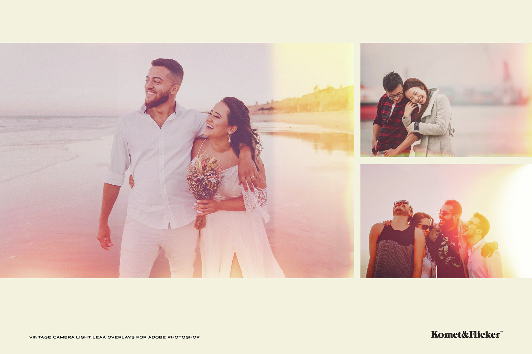 Vintage Camera Light Leak Overlays for Photoshop 6