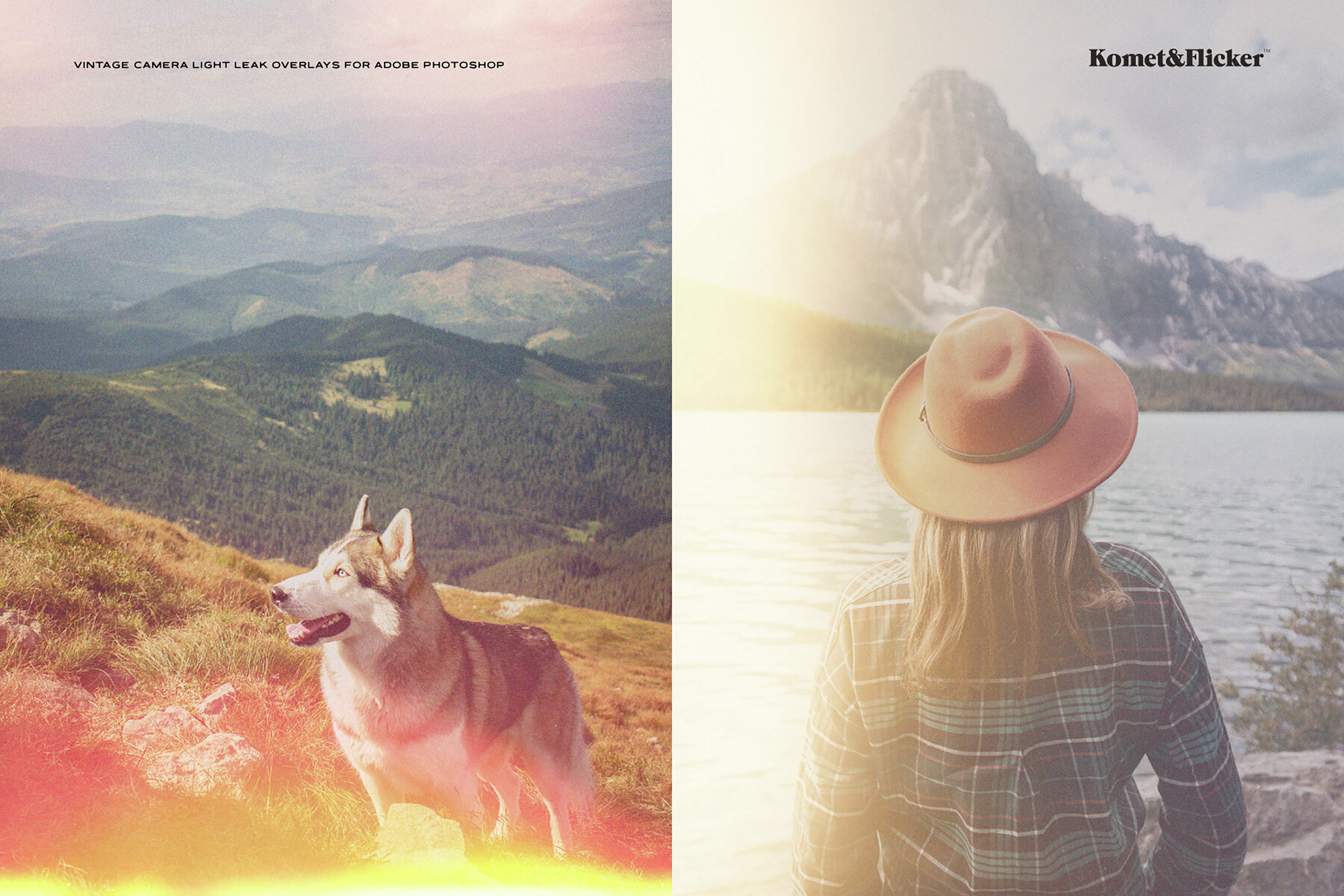 Vintage Camera Light Leak Overlays for Photoshop 7