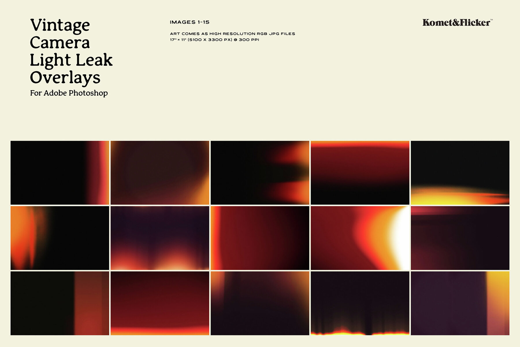 Vintage Camera Light Leak Overlays for Photoshop 10