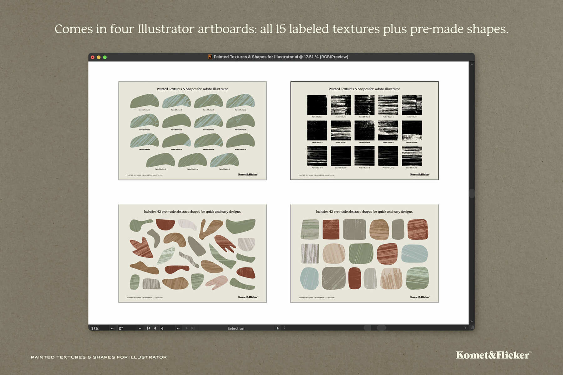 Painted Textures and Shapes for Illustrator 14