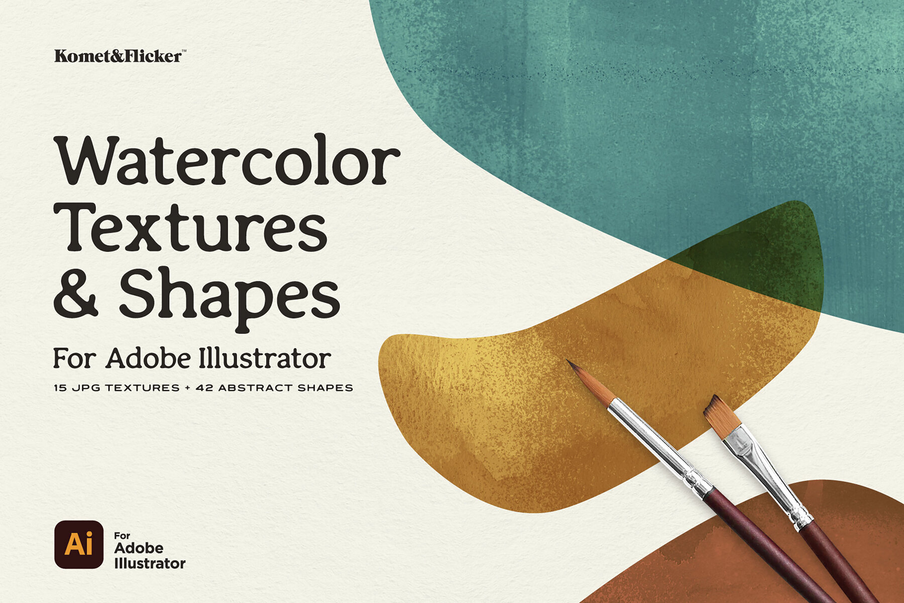 Watercolor Textures and Shapes for Illustrator 1