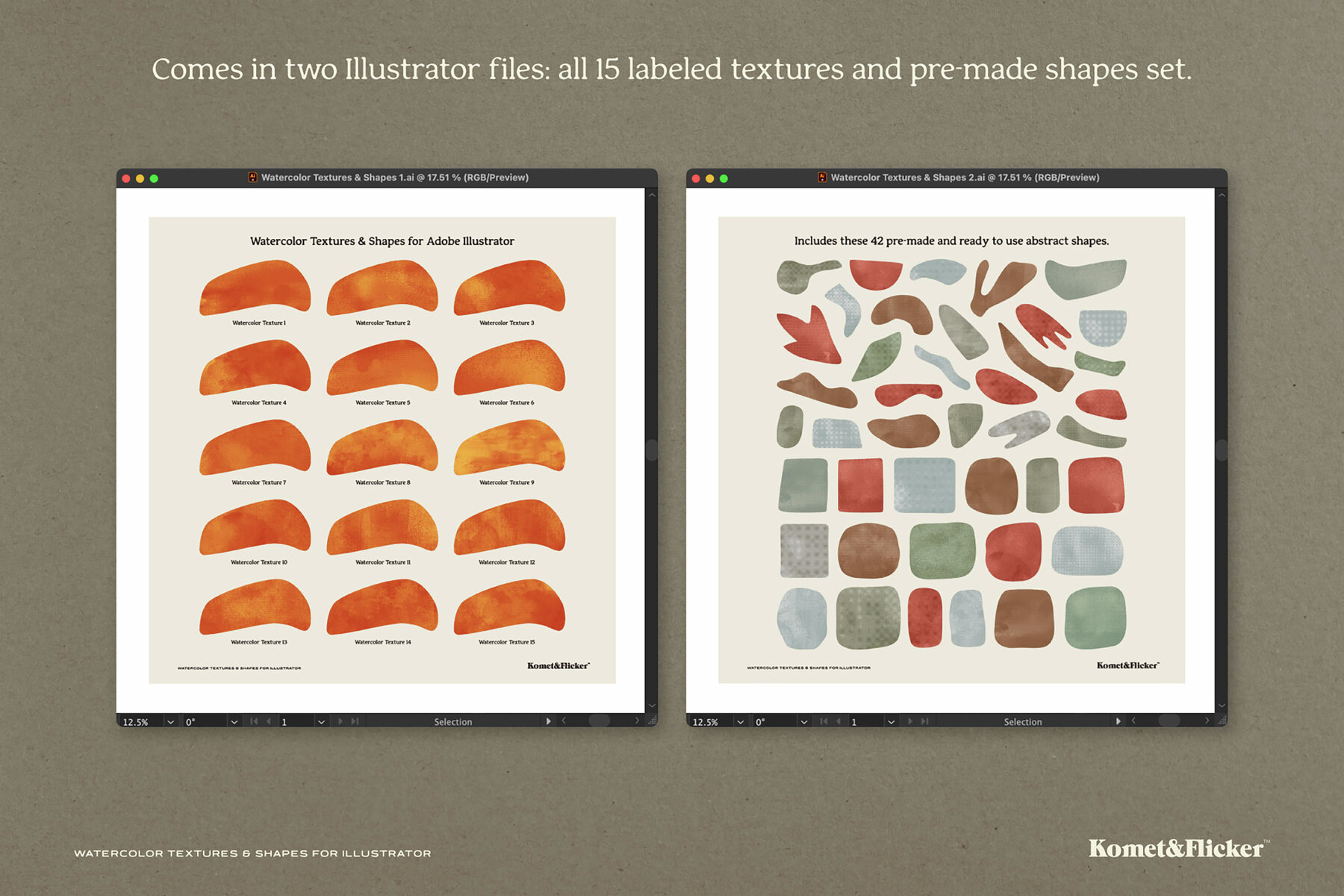 Watercolor Textures and Shapes for Illustrator 12