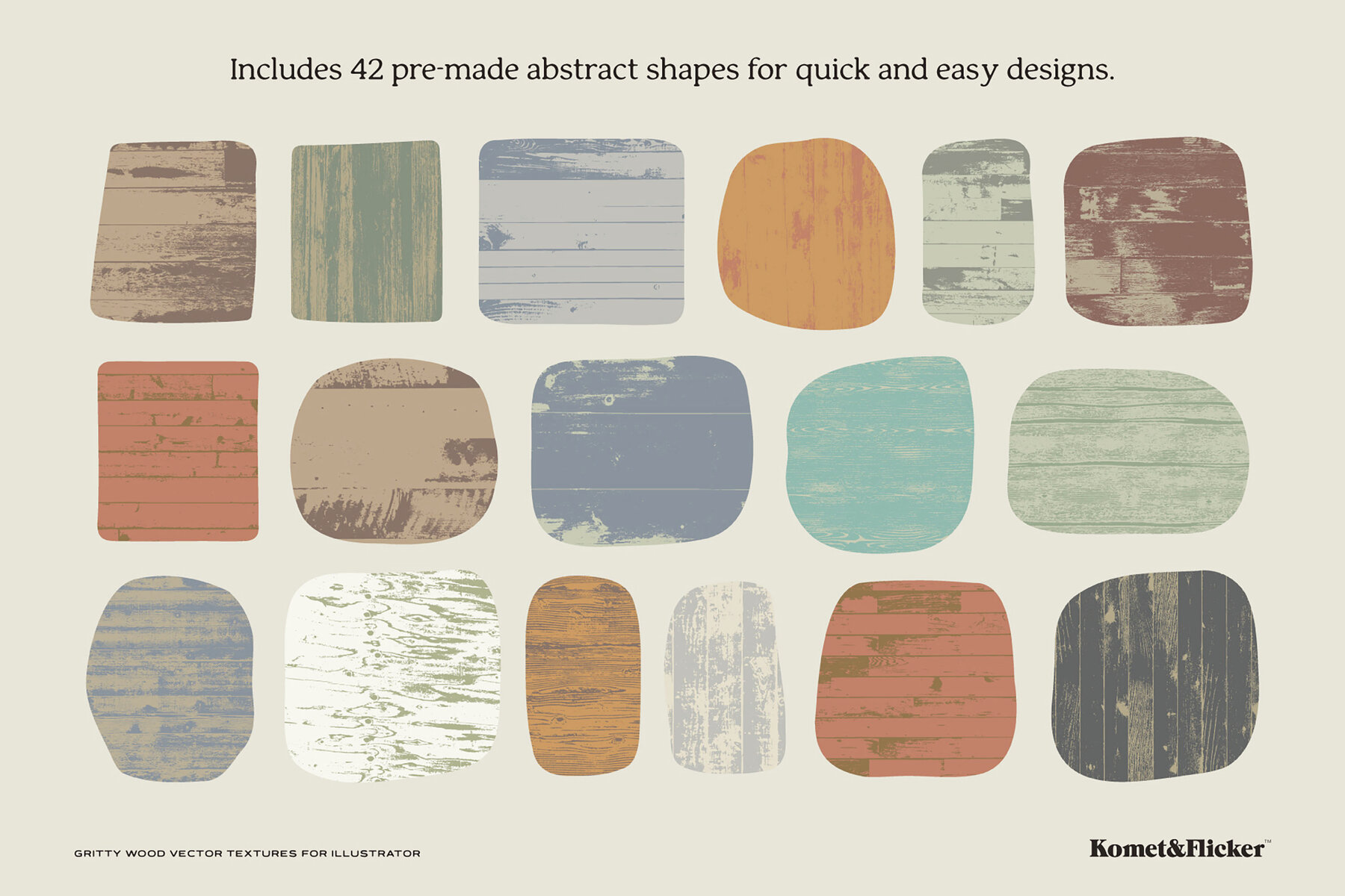 Gritty Vector Wood Textures for Illustrator 6