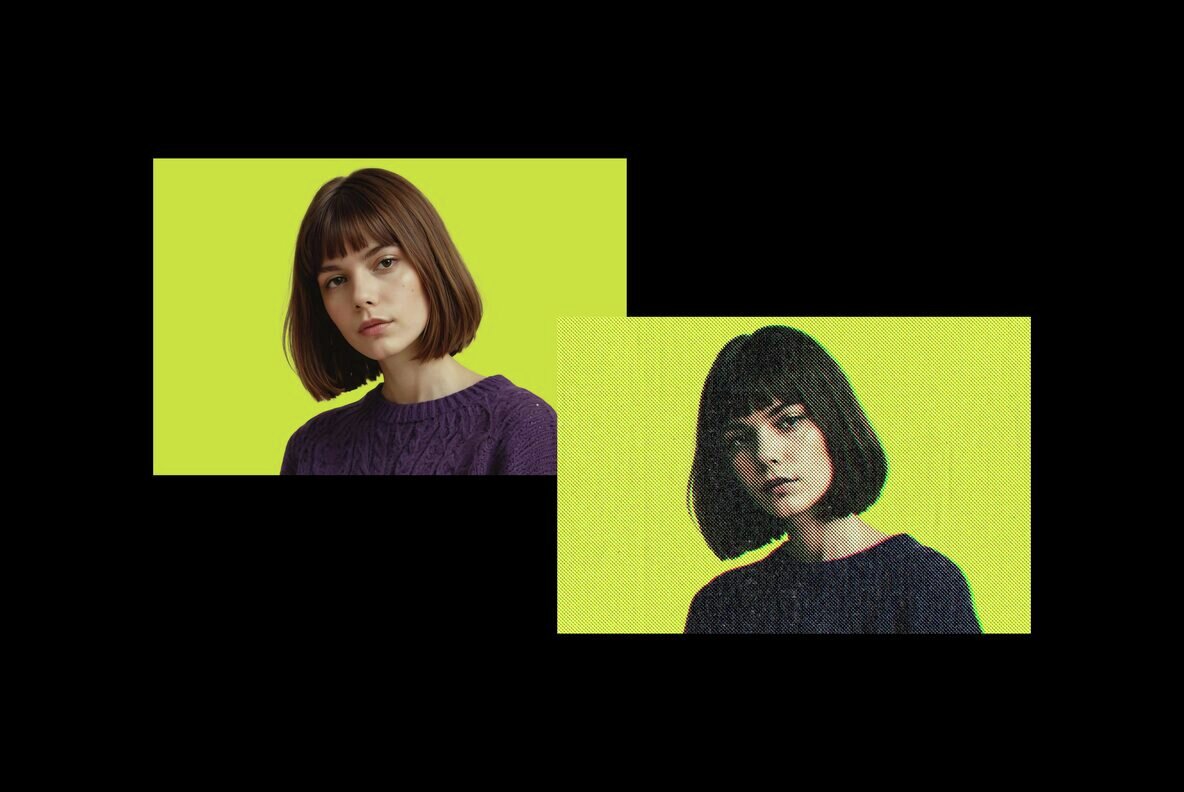 Vintage Anaglyph Halftone Effect 4