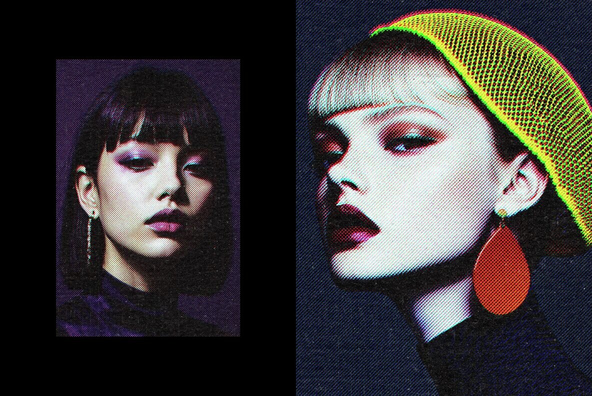 Vintage Anaglyph Halftone Effect 7