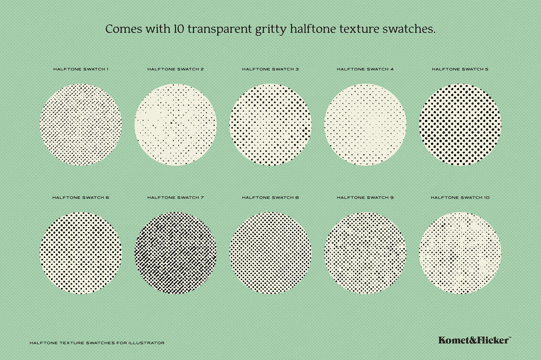 Halftone Texture Swatches for Illustrator 3