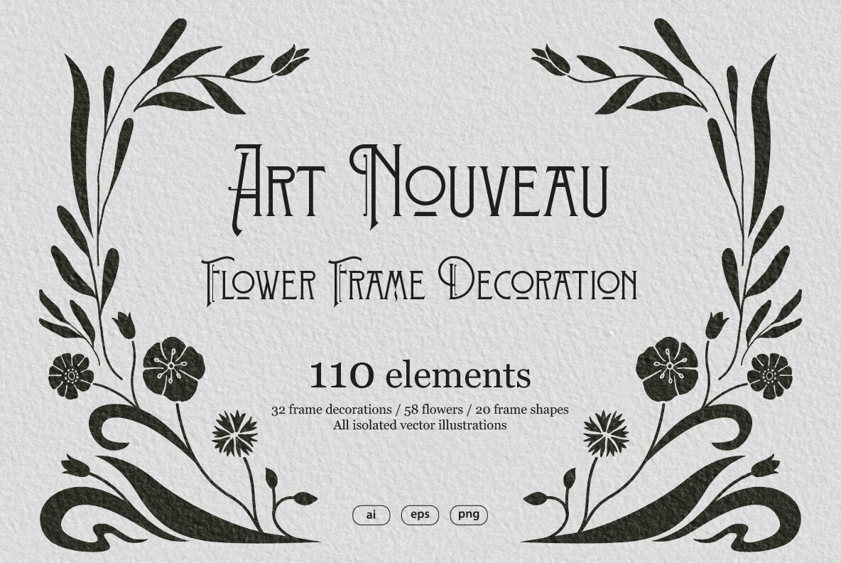 Art Nouveau Flower Frame 1