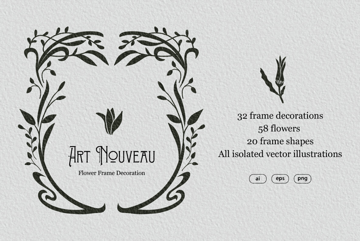 Art Nouveau Flower Frame 2