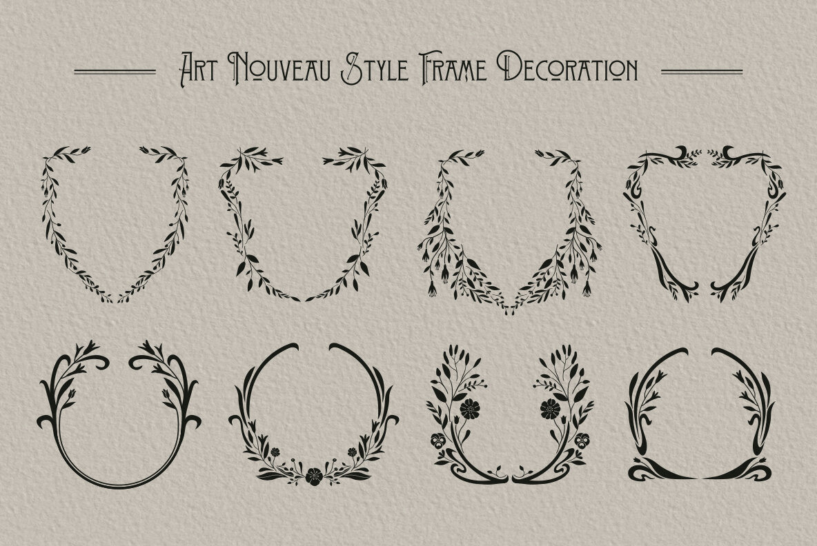 Art Nouveau Flower Frame 7