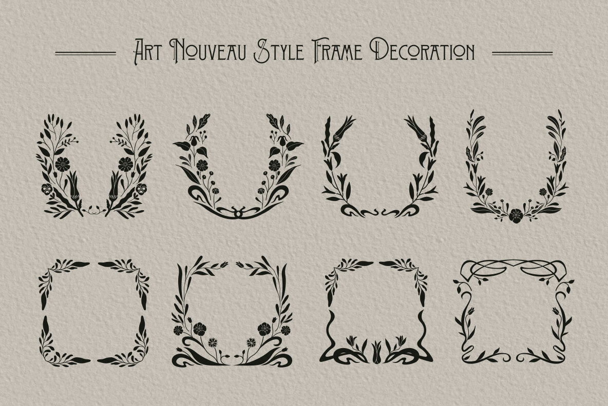 Art Nouveau Flower Frame 8