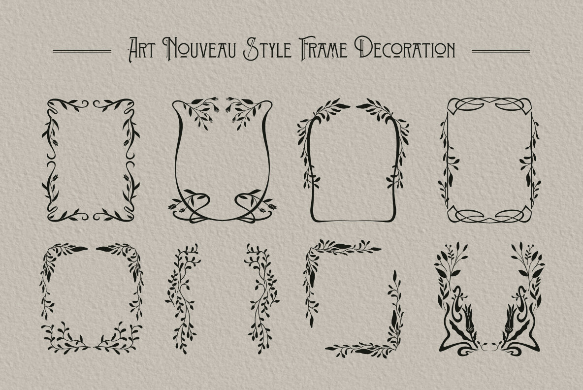 Art Nouveau Flower Frame 9