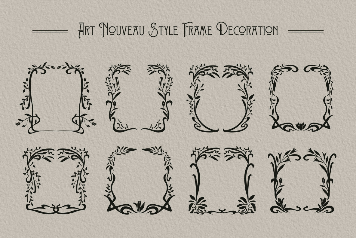 Art Nouveau Flower Frame 10