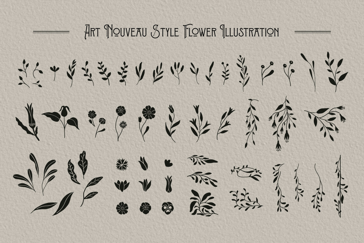 Art Nouveau Flower Frame 11