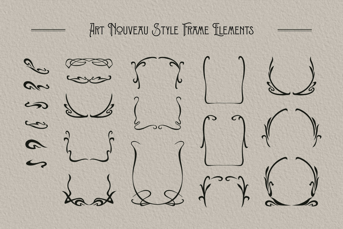 Art Nouveau Flower Frame 12