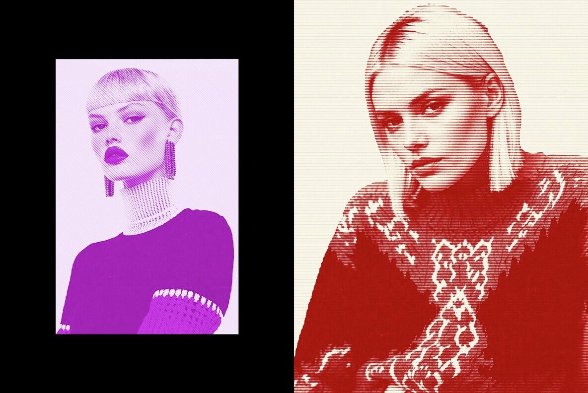 Retro Halftone Printer Effect 8