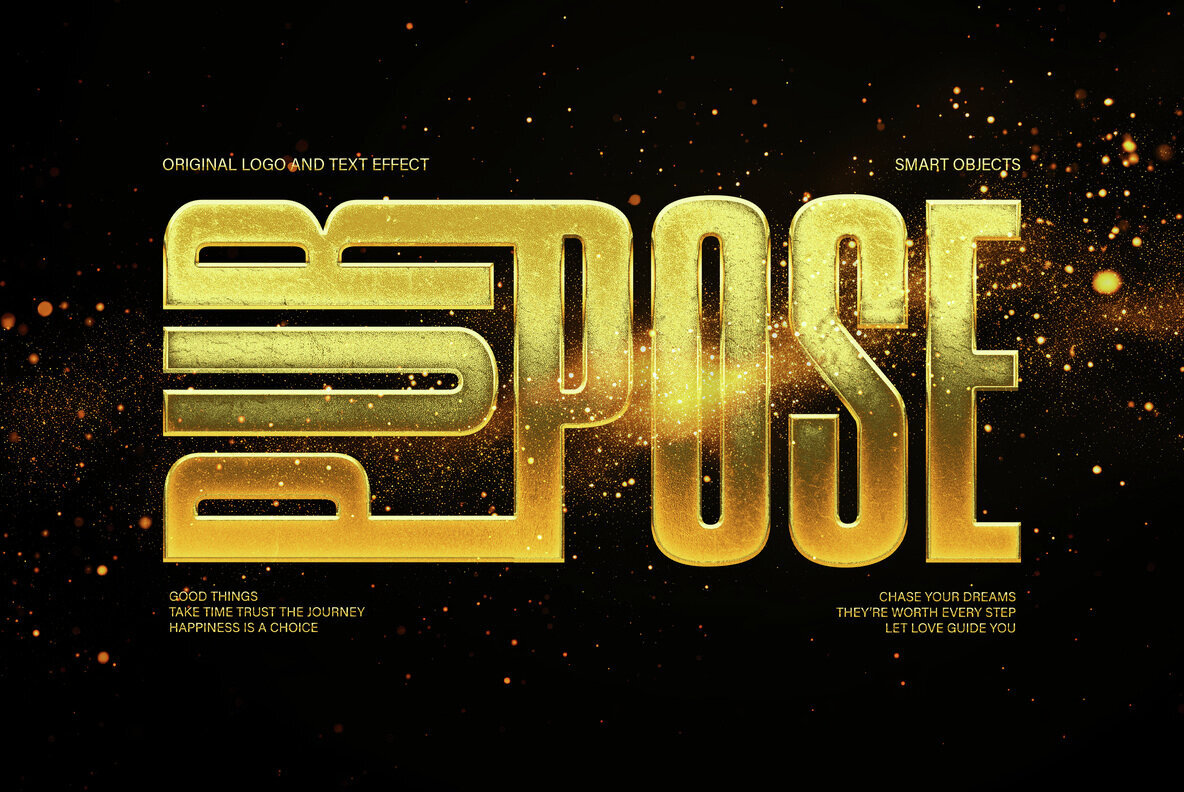 Shining Gold Text and Logo Effect 1