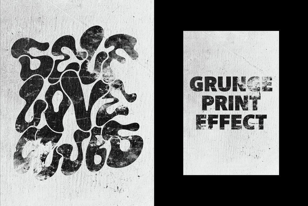 Messy Grunge Print Text and Logo Effect 3