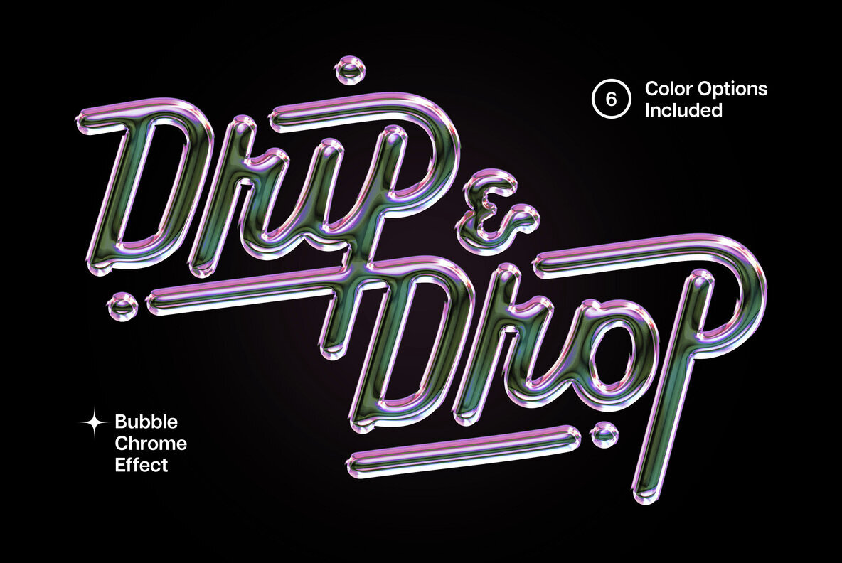 Bubble Chrome Text and Logo Effect 1