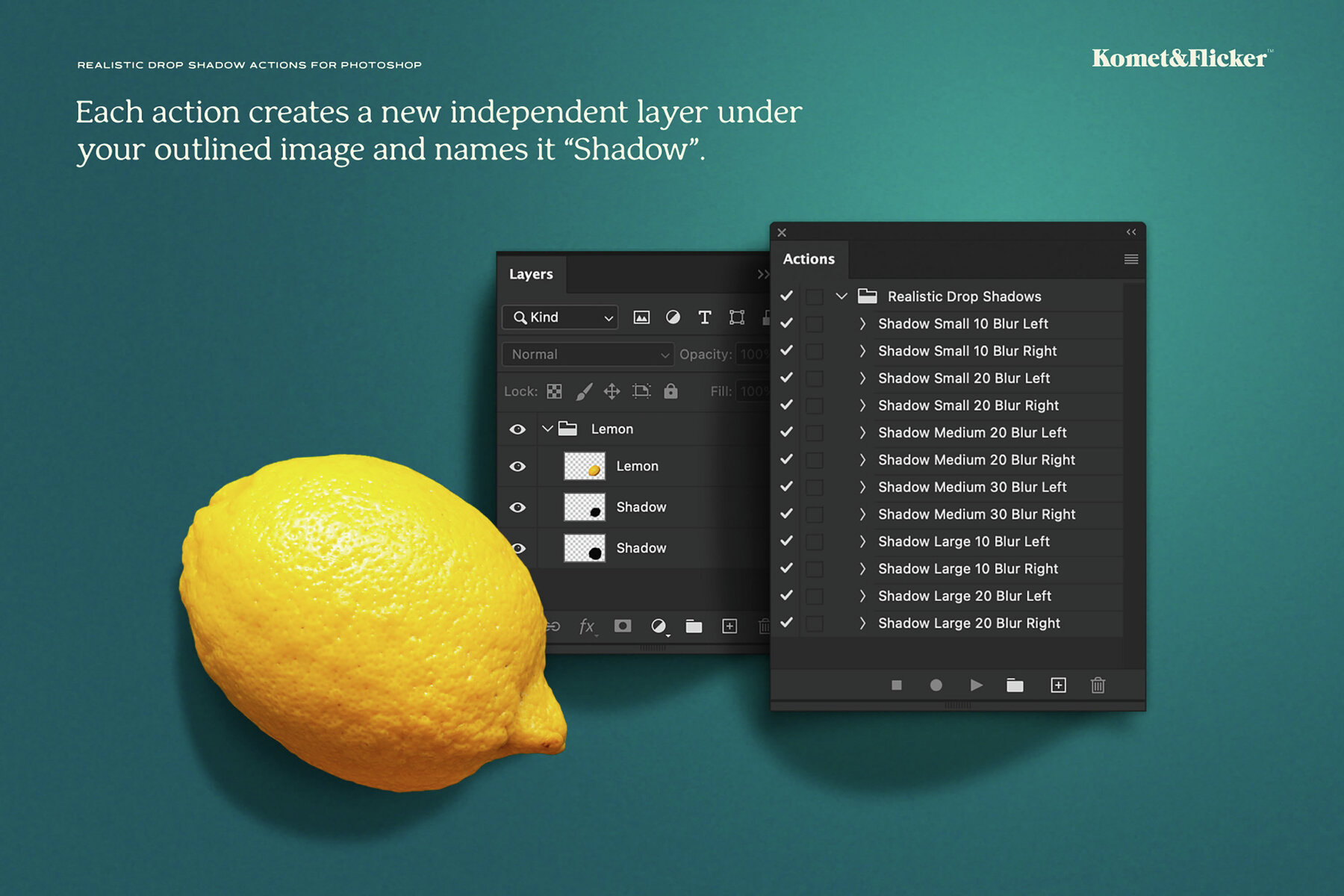 Realistic Drop Shadow Actions for Photoshop 7