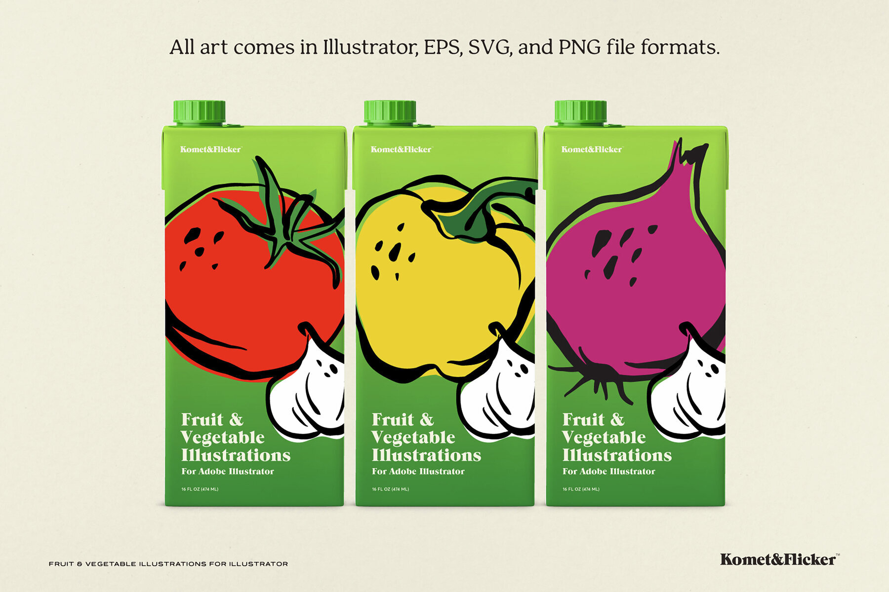 Fruit and Vegetable Vector Illustrations for Illustrator 3