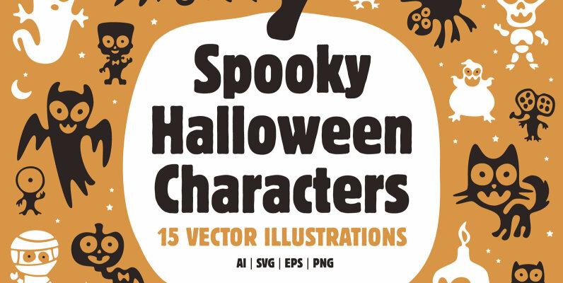 Spooky Halloween Characters for Illustrator