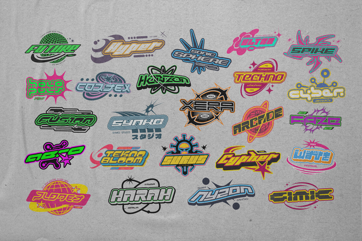 Y2K Logotype Bundle 6
