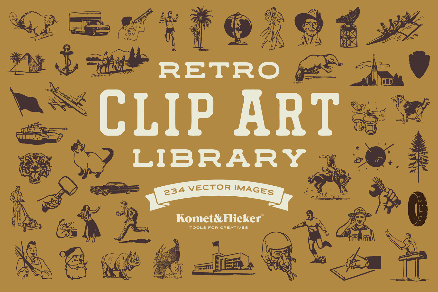 Retro Vector Clip Art Library 1