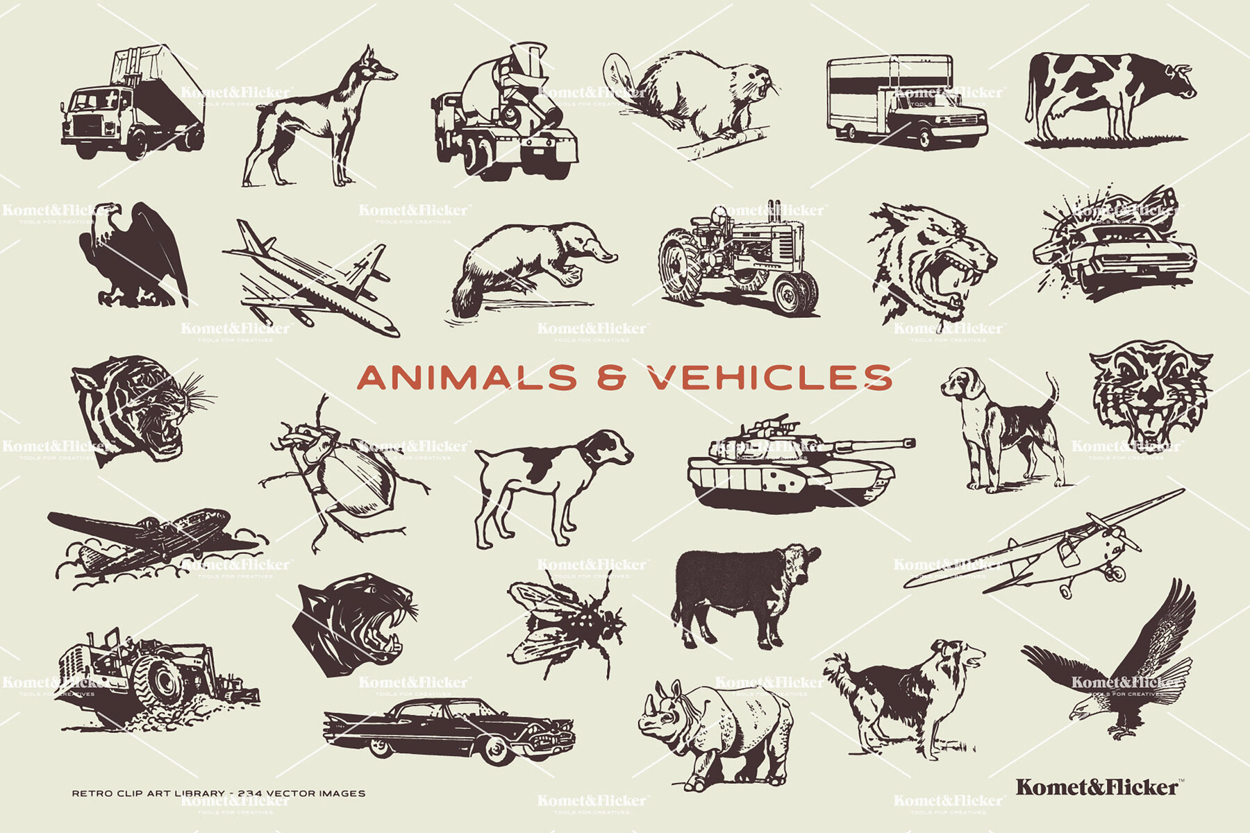 Retro Vector Clip Art Library 6