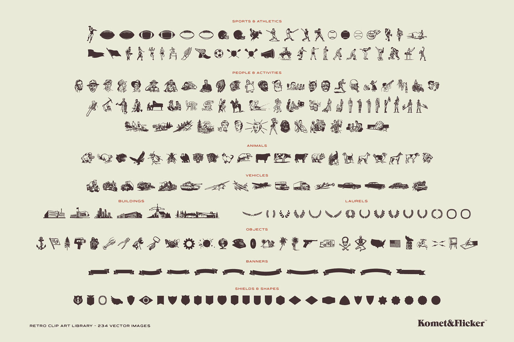 Retro Vector Clip Art Library 9