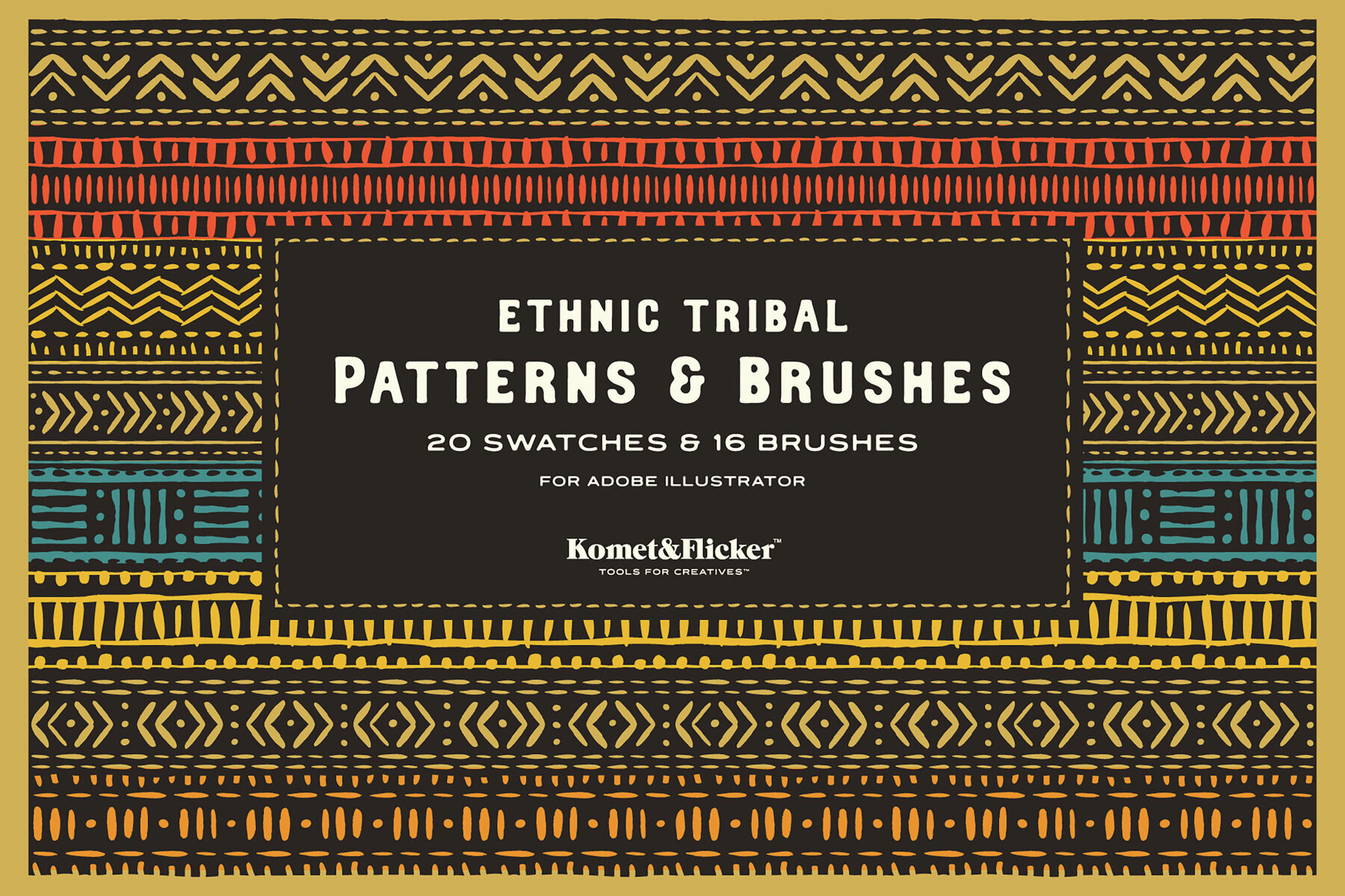 Ethnic Tribal Patterns and Brushes for Illustrator 1