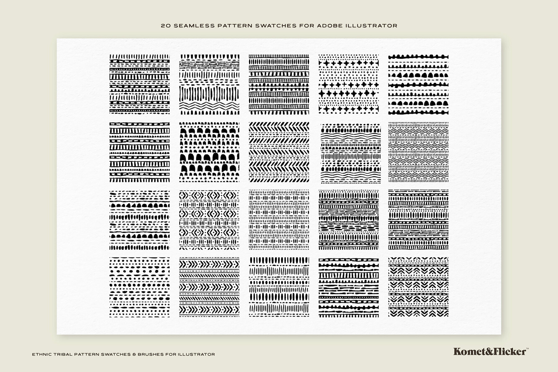 Ethnic Tribal Patterns and Brushes for Illustrator 3