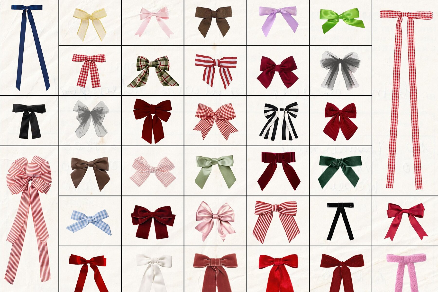 Mixed Bows Collection Cut Out   Draw 7