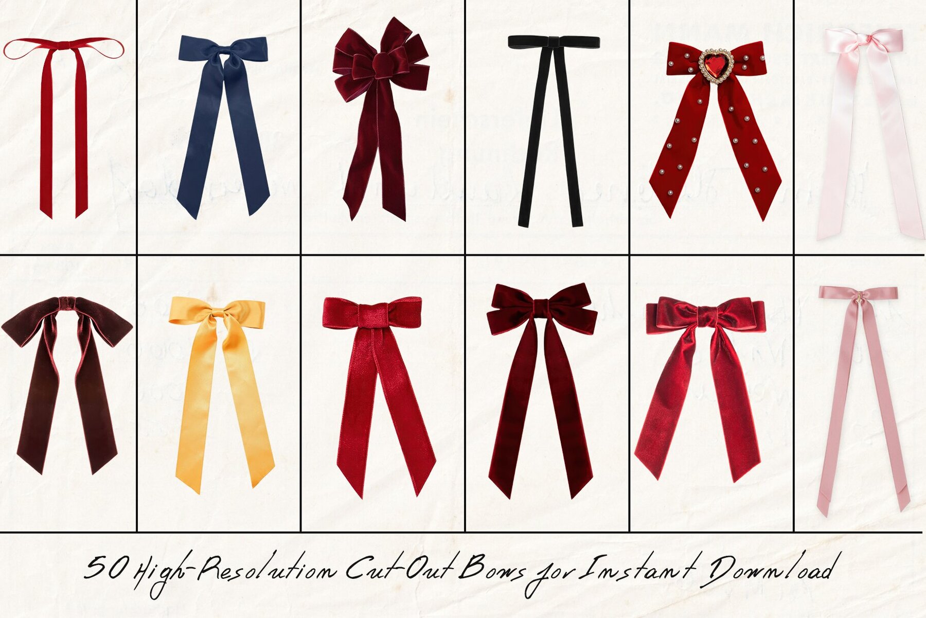 Mixed Bows Collection Cut Out   Draw 8