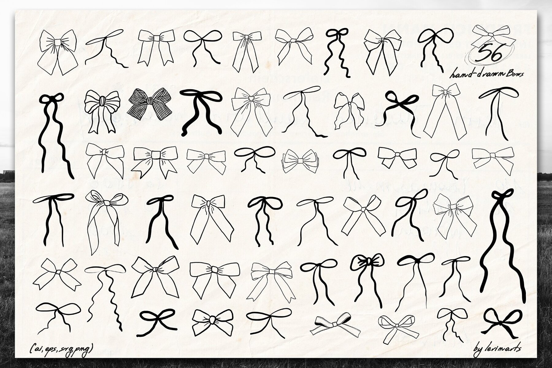 Mixed Bows Collection Cut Out   Draw 12