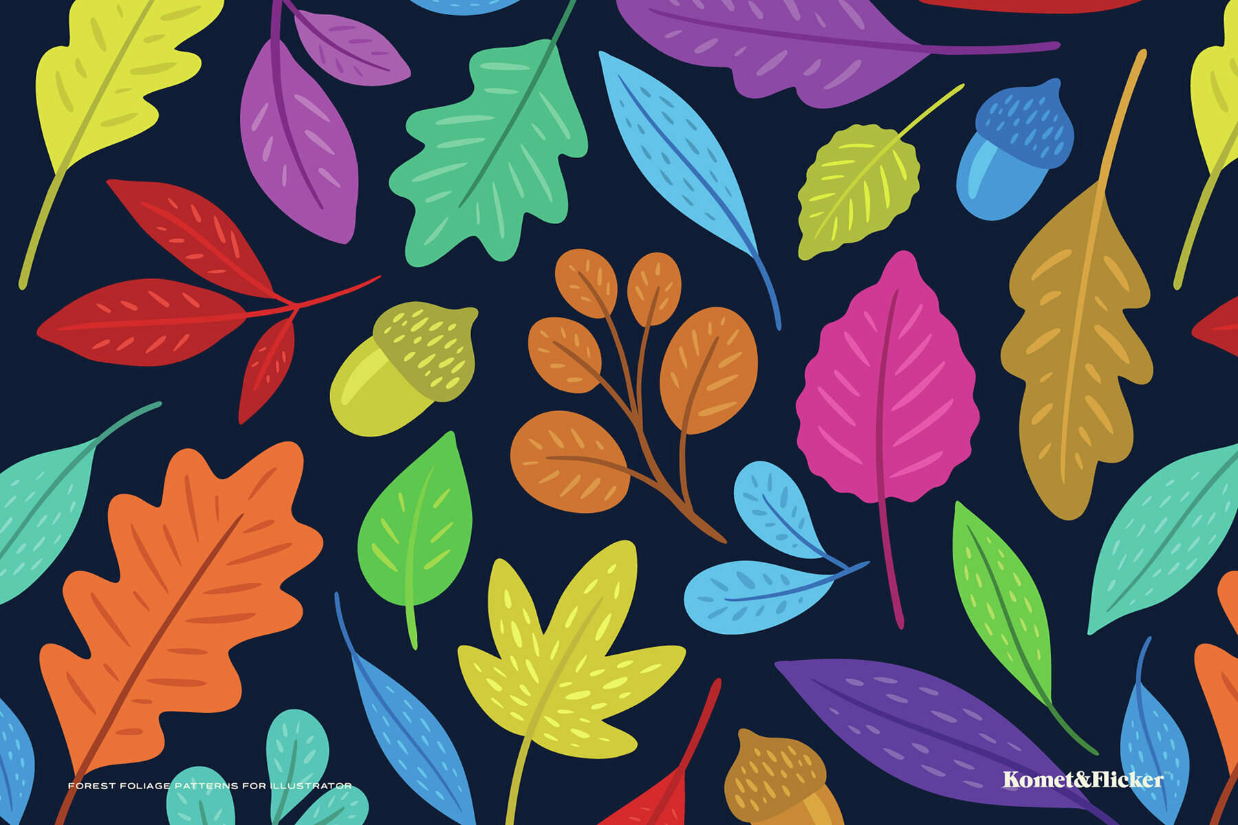 Forest Foliage Patterns for Illustrator 3