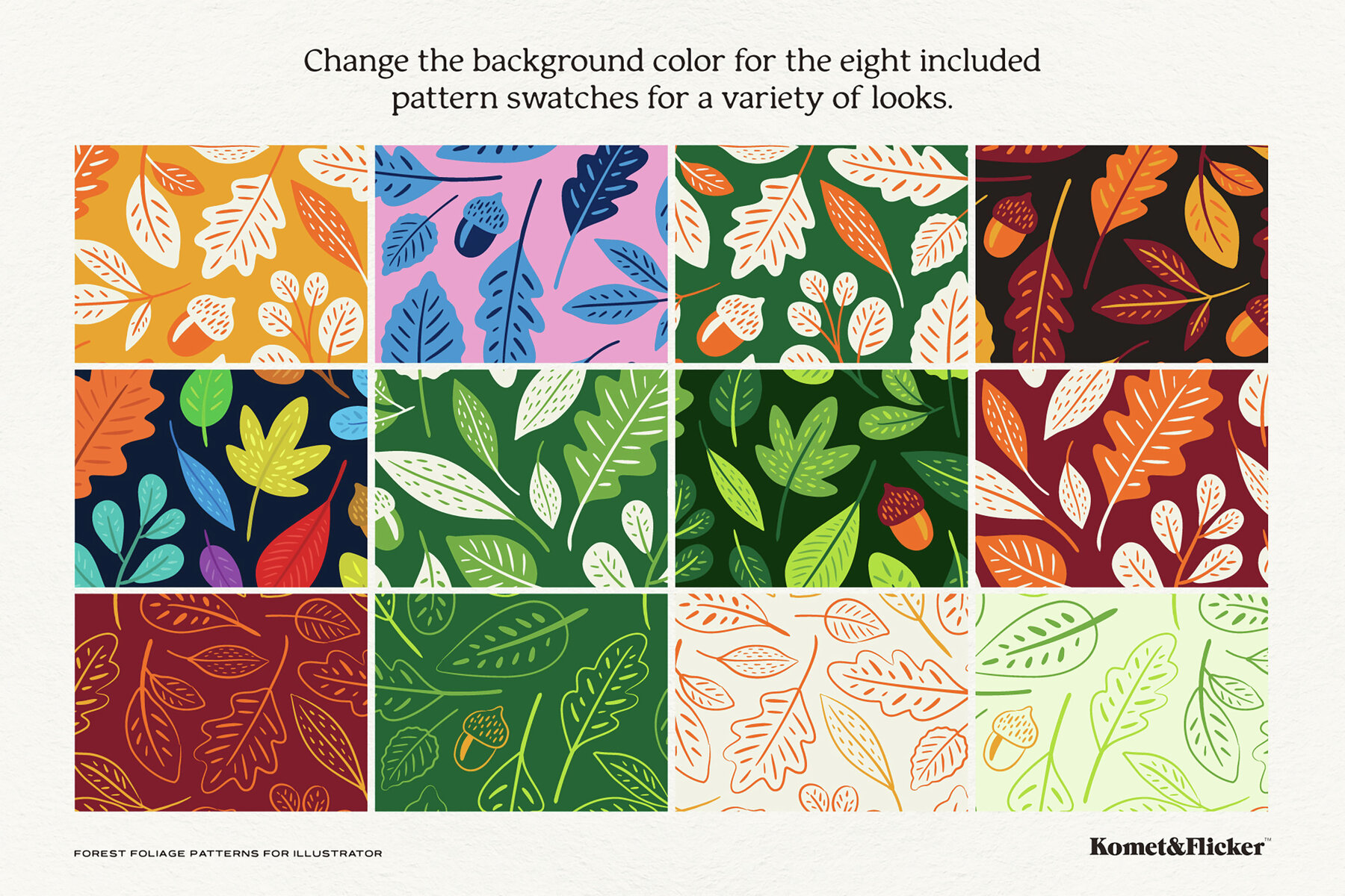 Forest Foliage Patterns for Illustrator 9